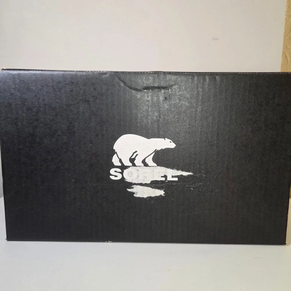 Sorel Youth Nakiska Slide II Black Sea Salt Metallic Holographic Slippers Size 7